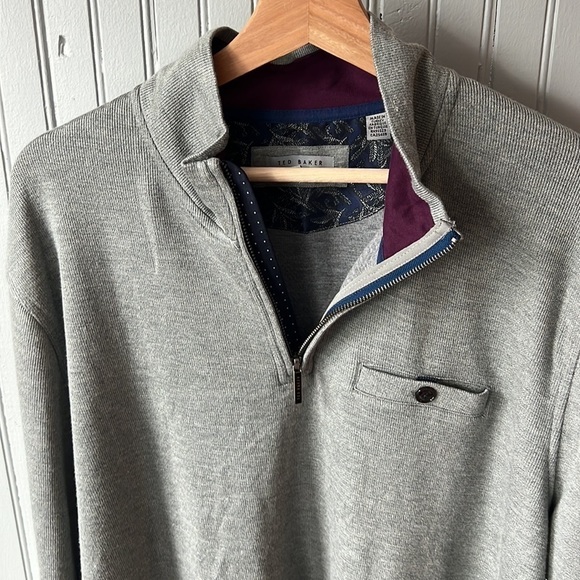 Ted Baker London Men’s Quarter Zip Wool Blend Sweater - Picture 6 of 11